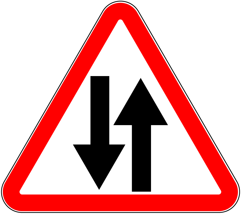 1.19 Circulaţie în dublu sens - sector de drum cu circulaţie în ambele sensuri.
