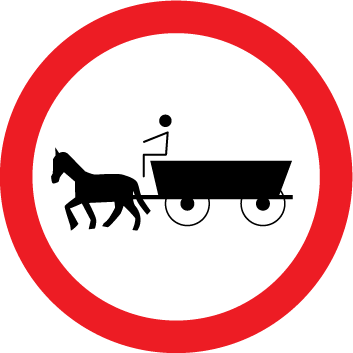 3.10 "Circulaţie interzisă vehiculelor cu tracţiune animală" 