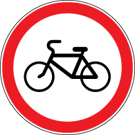 3.11 "Circulaţie interzisă bicicletelor" 