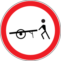 3.12 "Circulaţie interzisă pietonilor cu cărucioare de marfă".