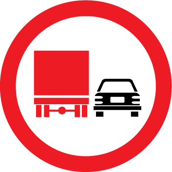 3.25 "Depăşire interzisă autocamioanelor" 