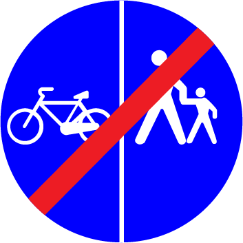 4.4.6 "Sfârşitul pistelor delimitate pentru biciclişti şi pietoni".