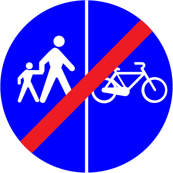 4.4.8 "Sfârşitul pistelor delimitate pentru pietoni şi biciclişti".